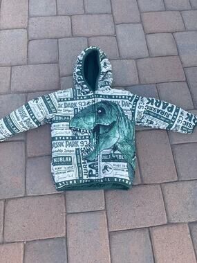 Jurassic Park Reversible Jacket Toddler 2T Dinosaur Hooded Full Zip Coat